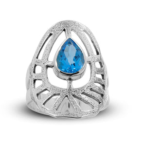 925 Sterling Silver Blue Topaz Rings