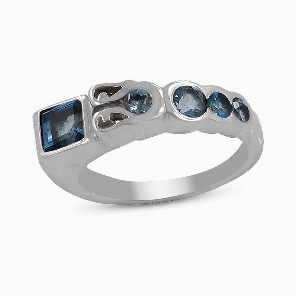 Blue Topaz Silver Rings