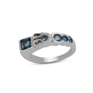 Blue Topaz Silver Ring