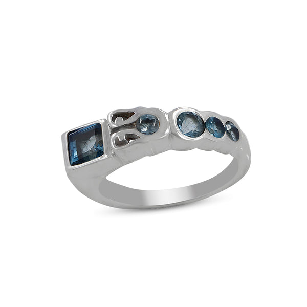 Blue Topaz Silver Ring
