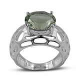 Green Amethyst Silver Ring