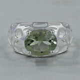 Green Amethyst Silver Ring