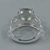 Green Amethyst Silver Ring