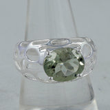 Green Amethyst Silver Ring