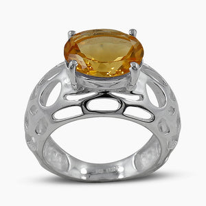 Green Amethyst Silver Rings