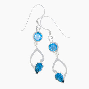 Blue Topaz Silver Earrings