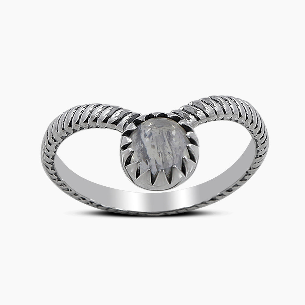 Rainbow Moonstone Silver Rings