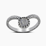 Rainbow Moonstone Silver Rings