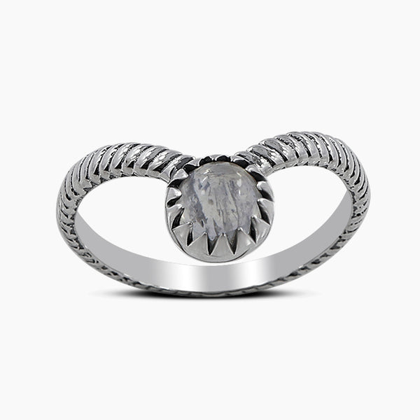 Rainbow Moonstone Silver Rings