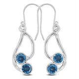 925 Silver Blue Topaz Earring