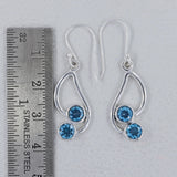 925 Silver Blue Topaz Earring