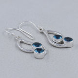 925 Silver Blue Topaz Earring