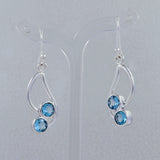 925 Silver Blue Topaz Earring