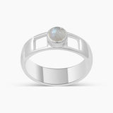 Rainbow Moonstone Silver Ring