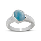 Natural Rainbow Moonstone Silver Ring