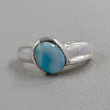 Natural Rainbow Moonstone Silver Ring