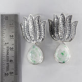 Green Glacier Emerald Silver Earrings