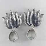 Green Glacier Emerald Silver Earrings