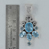 Blue Topaz 925 Silver Pendant