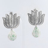 Green Glacier Emerald Silver Earrings