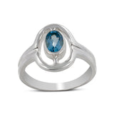 Natural Rainbow Moonstone Silver Ring