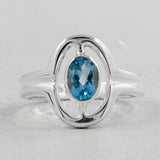 Natural Rainbow Moonstone Silver Ring