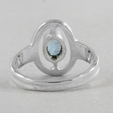 Natural Rainbow Moonstone Silver Ring