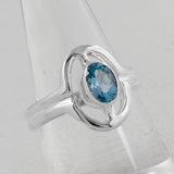 Natural Rainbow Moonstone Silver Ring