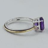 Purple Amethyst Silver Ring