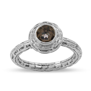 925 Sterling Silver Smoky Quartz Ring