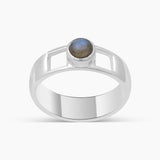 Rainbow Moonstone Silver Ring