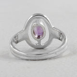 Natural Rainbow Moonstone Silver Ring