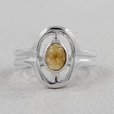 Natural Rainbow Moonstone Silver Ring