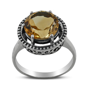 925 Sterling Silver Citrine Rings