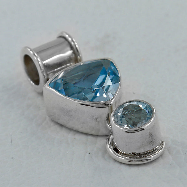 925 Sterling Silver Blue Topaz Pendants