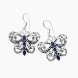 925 Silver Iolite Butterfly Earrings