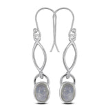 Rainbow Moonstone Silver Earring