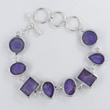 Charoite Gemstone Silver Bracelets