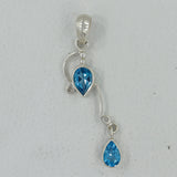 Blue Topaz & Peridot Silver Pendant