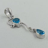 Blue Topaz Silver Pendant