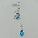 Blue Topaz Silver Pendant