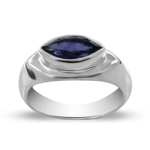Amethyst Marquise cut Silver Ring