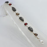 Black Coral, Smoky Quartz, Garnet Sterling Silver Bracelets