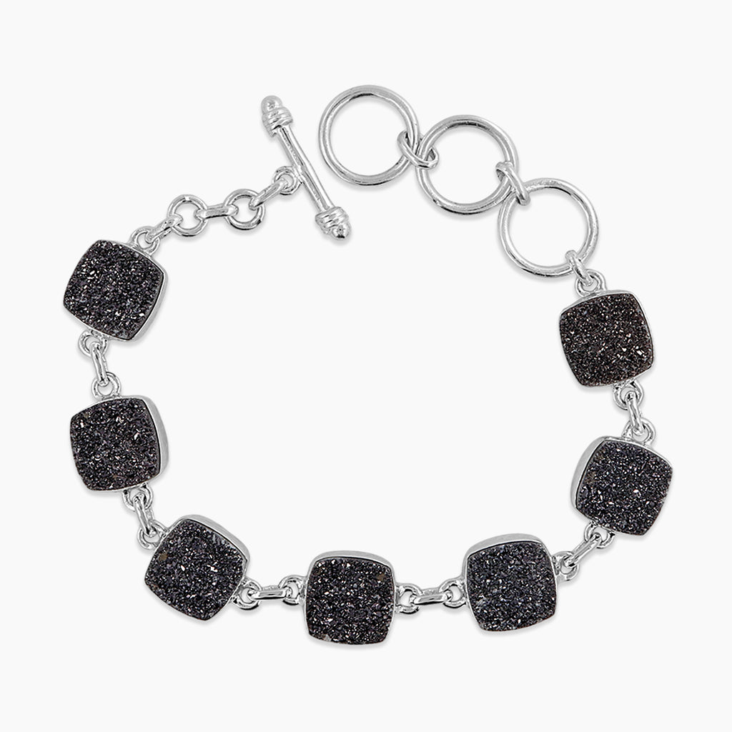925 Silver Titanium Druzy Bracelets