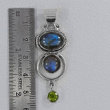 Blue Labradorite 925 Sterling Silver Pendant