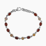 Ethiopian Opal & Hessonite Silver Bracelets