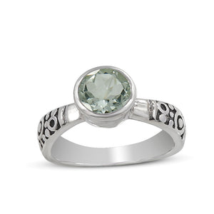 925 Silver Green Amethyst Ring