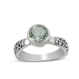 Green Amethyst Silver Ring