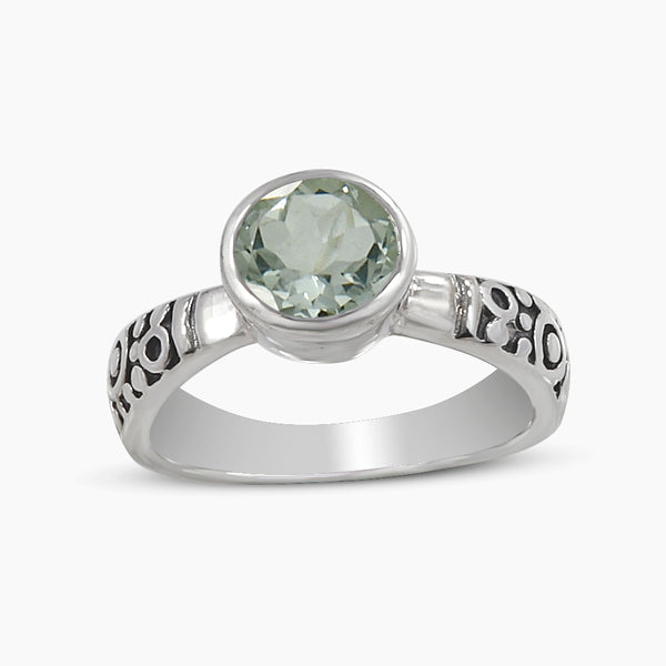 925 Silver Green Amethyst Rings