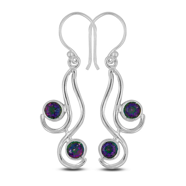 Mystic Quartz Silver Earring
